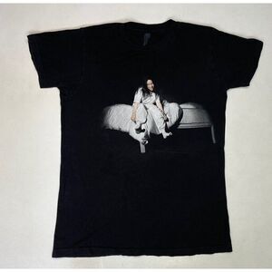 Billie Eilish Graphic T-shirt Women Small Black Short Sleeve Music Tour Merch